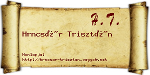 Hrncsár Trisztán névjegykártya